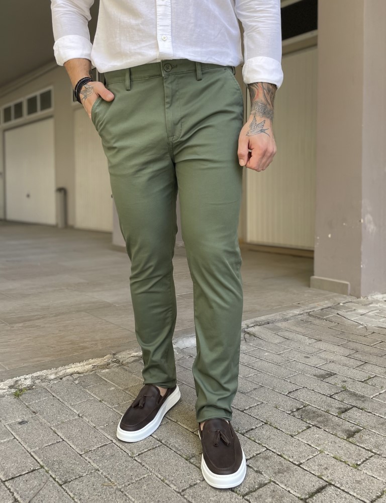 Lee Παντελόνι Chino Ελαστικό σε Slim Εφαρμογή Λαδί 112349317 φωτογραφία